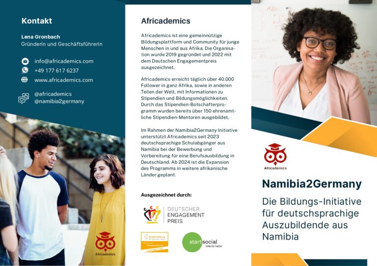 Namibia2Germany Broschure fur Partnerunternehmen