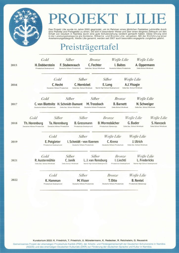 Projekt Lilie Tafel 2015-2022